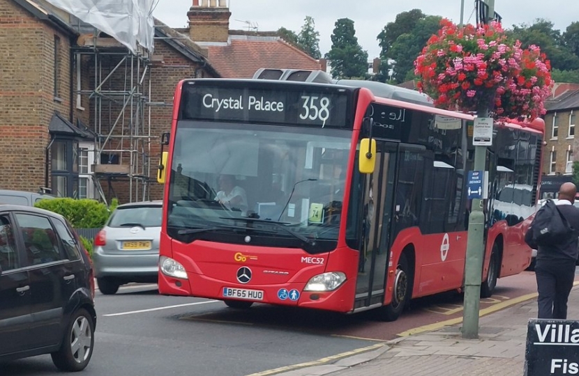 358 bus in Shortlands Village