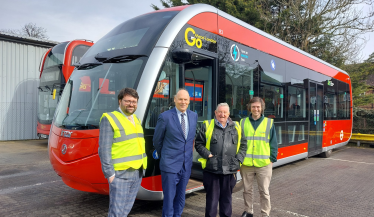 Councillors Turrell, Tickner, Bennett and Rowlands with the new 358 bus 